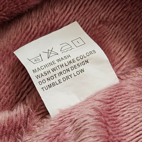 NEW Pink T-REX Dinosaur Silky Plush Pullover Hoodie Girls LARGE / Women SM - Picture 12 of 12